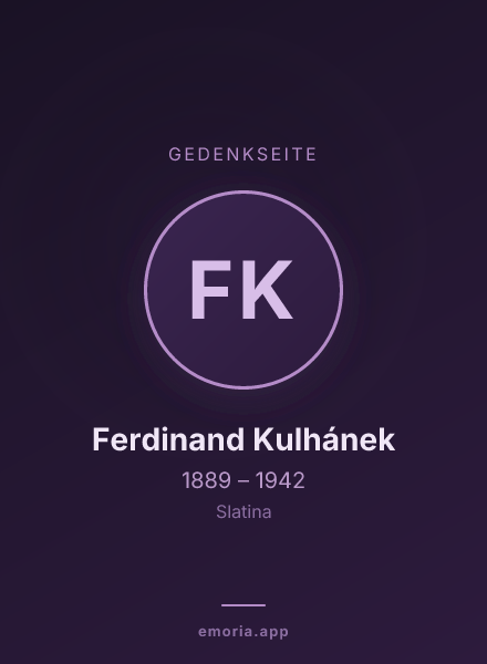 Gedenkportrait von Ferdinand Kulhánek