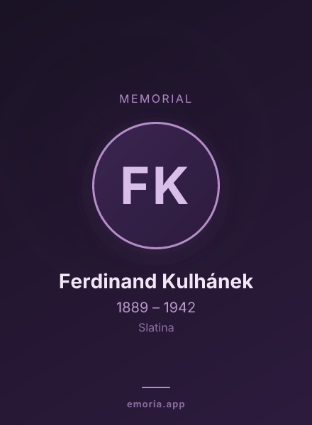 Memorial portrait of Ferdinand Kulhánek
