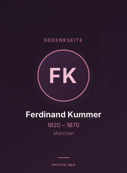 Gedenkportrait von Ferdinand Kummer