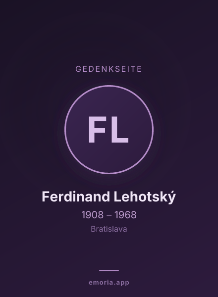 Gedenkportrait von Ferdinand Lehotský