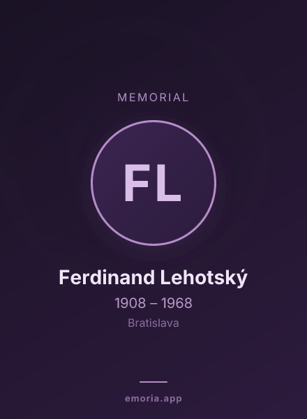 Memorial portrait of Ferdinand Lehotský