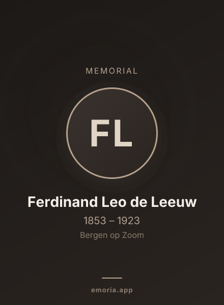 Memorial portrait of Ferdinand Leo de Leeuw