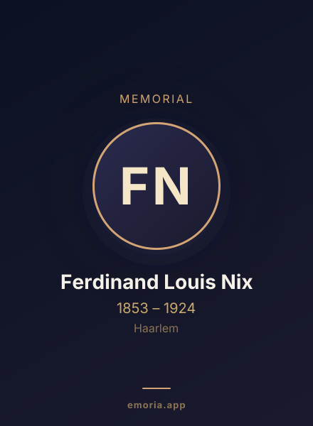 Memorial portrait of Ferdinand Louis Nix
