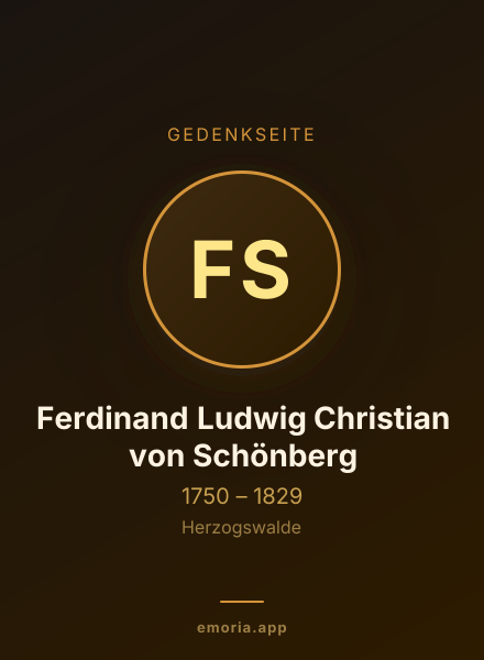 Gedenkportrait von Ferdinand Ludwig Christian von Schönberg