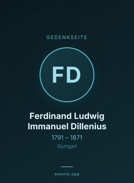 Gedenkportrait von Ferdinand Ludwig Immanuel Dillenius
