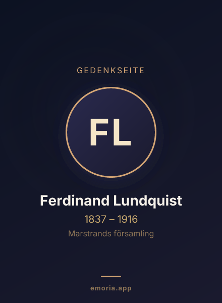 Gedenkportrait von Ferdinand Lundquist