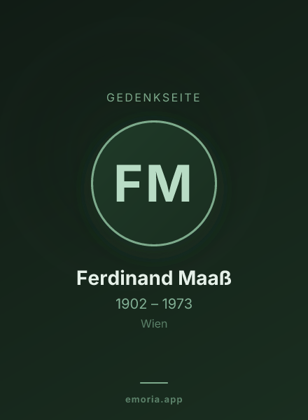 Gedenkportrait von Ferdinand Maaß
