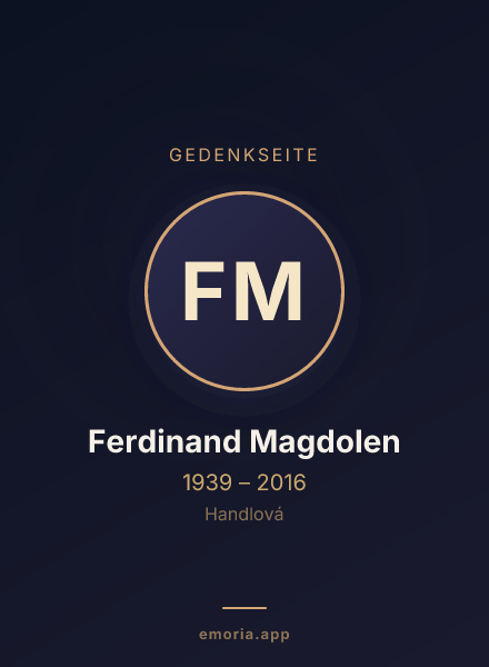 Gedenkportrait von Ferdinand Magdolen