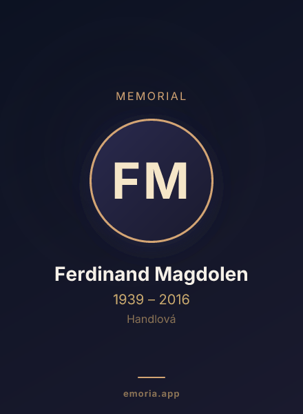 Memorial portrait of Ferdinand Magdolen