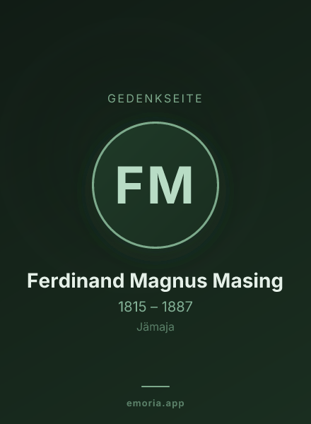 Gedenkportrait von Ferdinand Magnus Masing