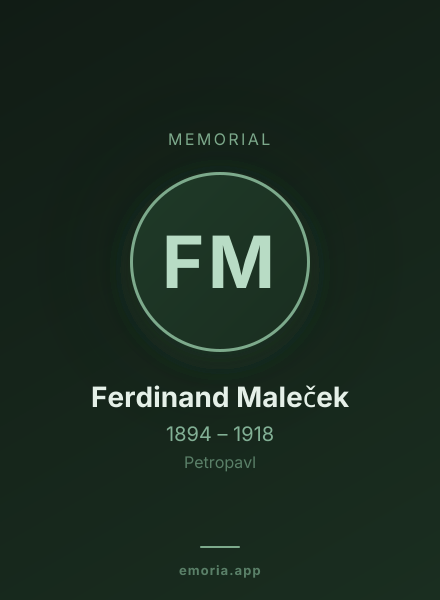 Memorial portrait of Ferdinand Maleček