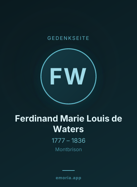 Gedenkportrait von Ferdinand Marie Louis de Waters