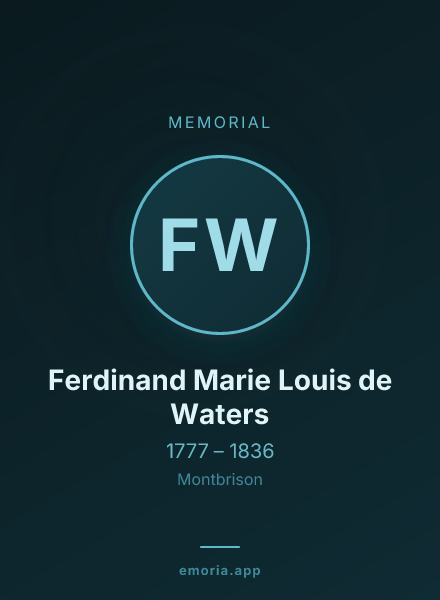 Memorial portrait of Ferdinand Marie Louis de Waters