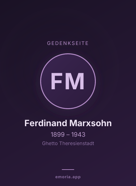 Gedenkportrait von Ferdinand Marxsohn