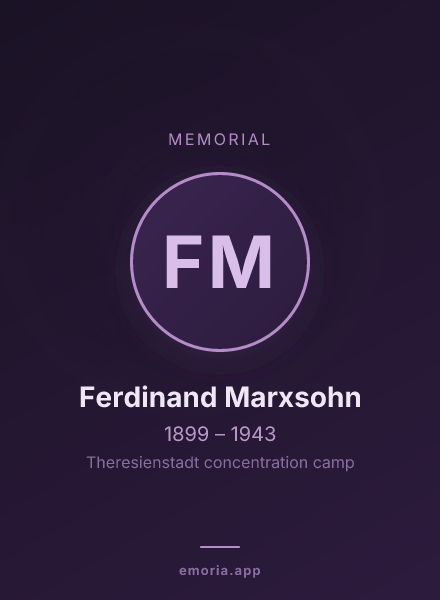 Memorial portrait of Ferdinand Marxsohn