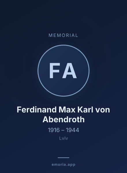 Memorial portrait of Ferdinand Max Karl von Abendroth