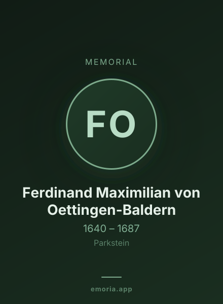 Memorial portrait of Ferdinand Maximilian von Oettingen-Baldern