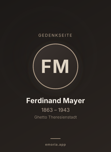 Gedenkportrait von Ferdinand Mayer
