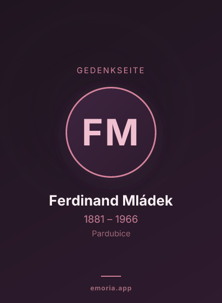 Gedenkportrait von Ferdinand Mládek