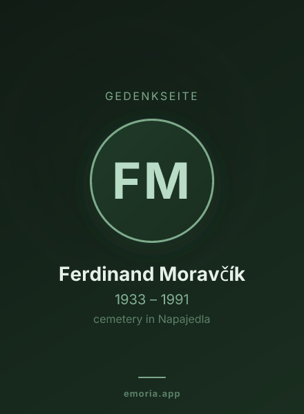 Gedenkportrait von Ferdinand Moravčík