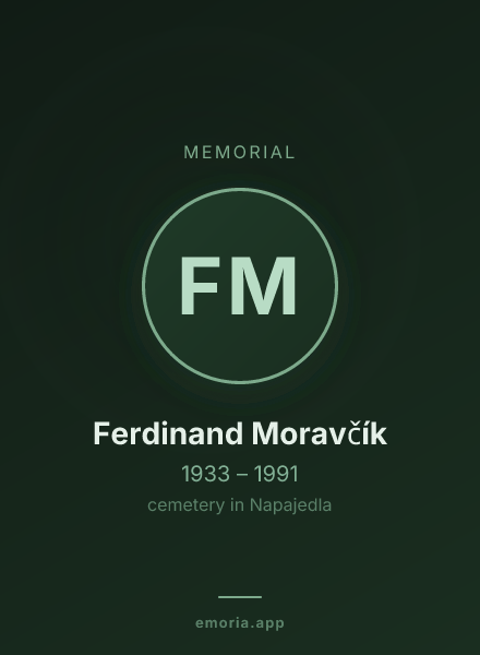 Memorial portrait of Ferdinand Moravčík