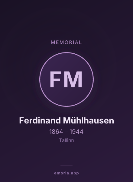 Memorial portrait of Ferdinand Mühlhausen