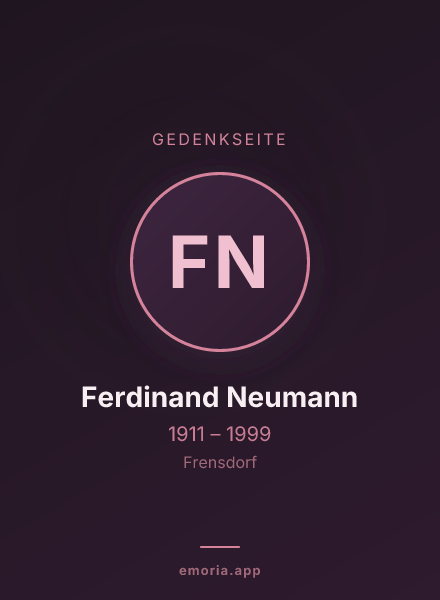 Gedenkportrait von Ferdinand Neumann