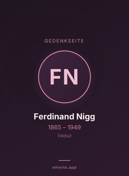 Gedenkportrait von Ferdinand Nigg