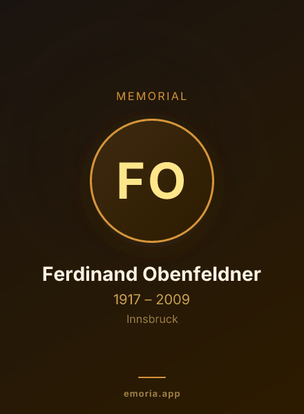 Memorial portrait of Ferdinand Obenfeldner