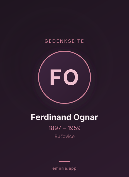 Gedenkportrait von Ferdinand Ognar