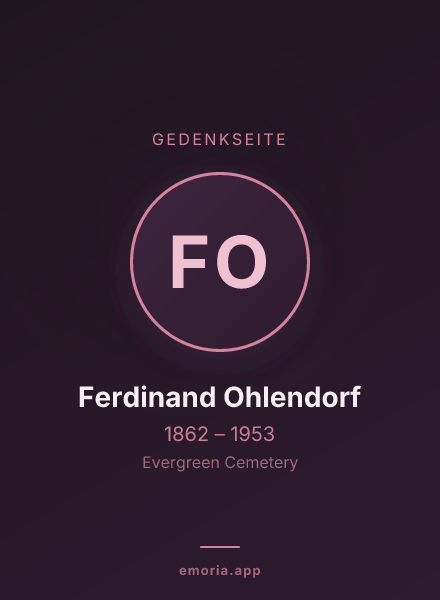 Gedenkportrait von Ferdinand Ohlendorf
