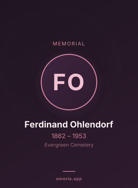 Memorial portrait of Ferdinand Ohlendorf