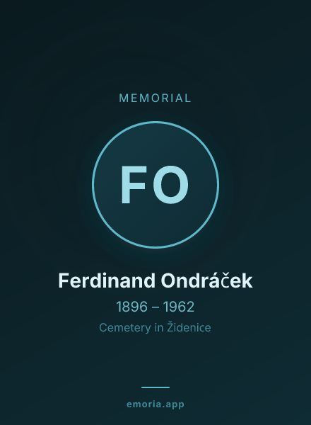 Memorial portrait of Ferdinand Ondráček