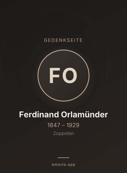 Gedenkportrait von Ferdinand Orlamünder