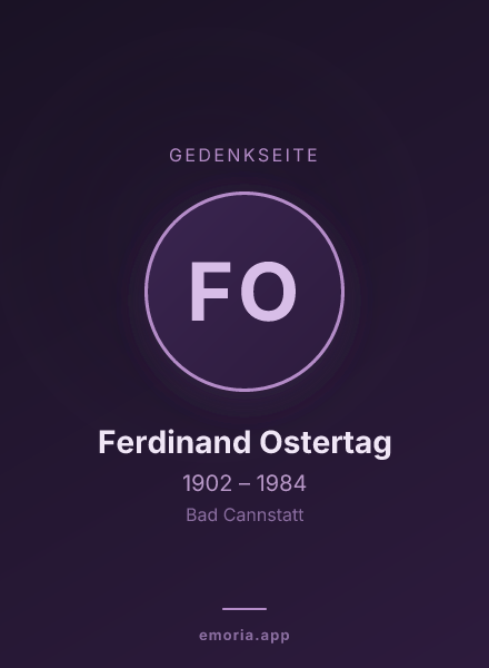 Gedenkportrait von Ferdinand Ostertag
