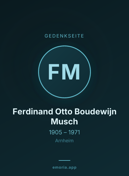 Gedenkportrait von Ferdinand Otto Boudewijn Musch