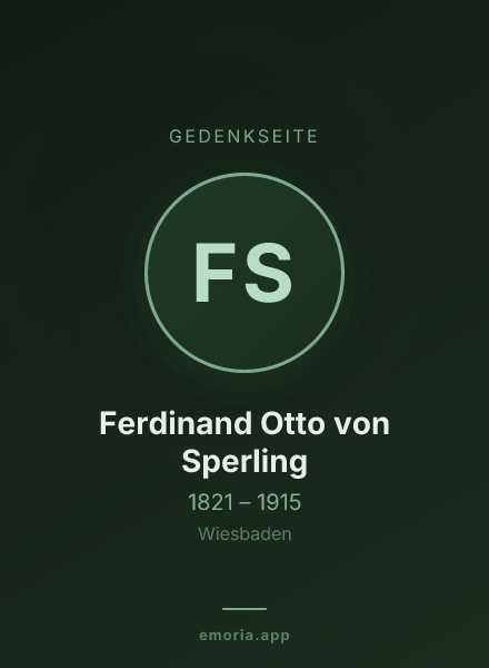 Gedenkportrait von Ferdinand Otto von Sperling