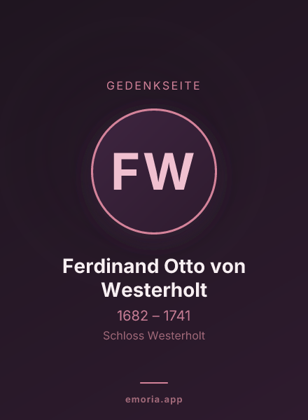 Gedenkportrait von Ferdinand Otto von Westerholt