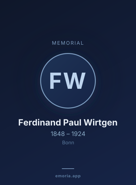 Memorial portrait of Ferdinand Paul Wirtgen