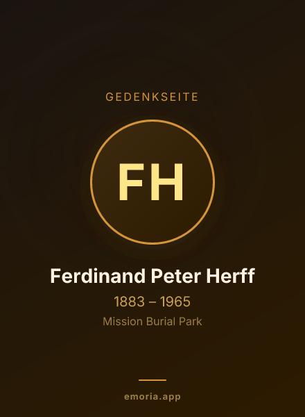Gedenkportrait von Ferdinand Peter Herff