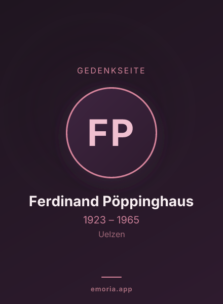 Gedenkportrait von Ferdinand Pöppinghaus