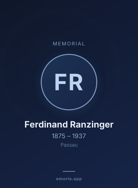 Memorial portrait of Ferdinand Ranzinger