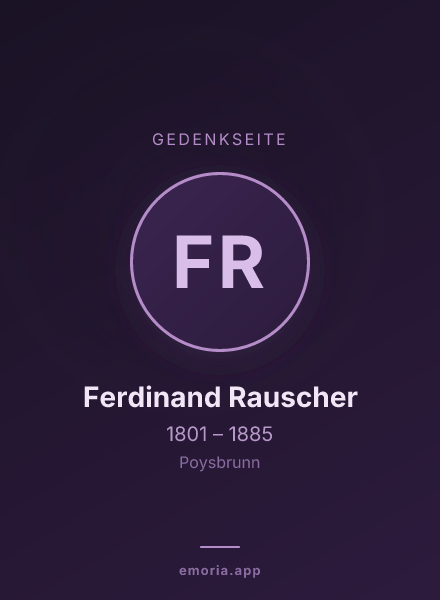 Gedenkportrait von Ferdinand Rauscher