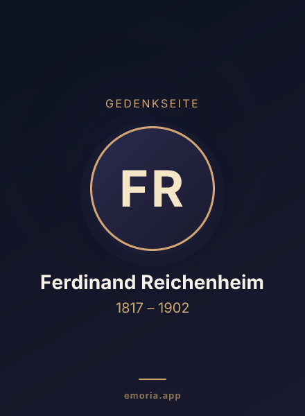 Gedenkportrait von Ferdinand Reichenheim