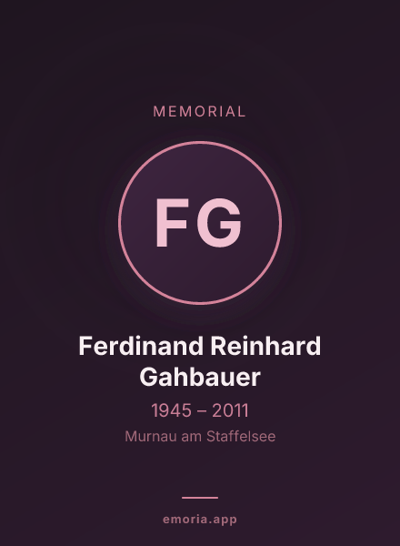 Memorial portrait of Ferdinand Reinhard Gahbauer