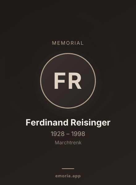 Memorial portrait of Ferdinand Reisinger