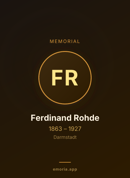Memorial portrait of Ferdinand Rohde