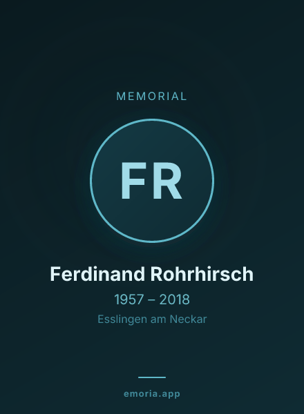 Memorial portrait of Ferdinand Rohrhirsch
