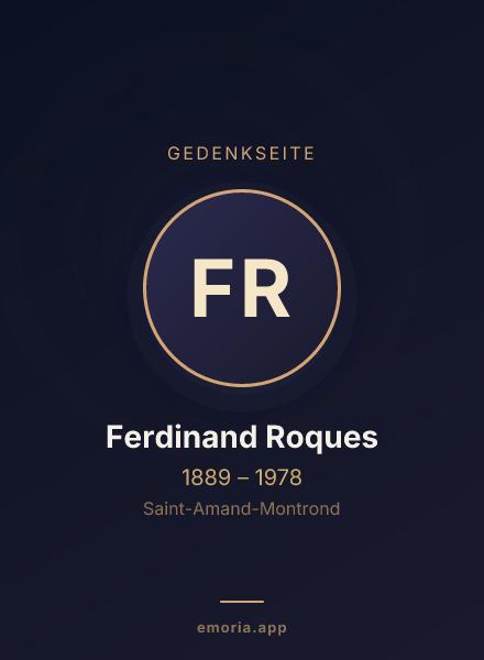 Gedenkportrait von Ferdinand Roques