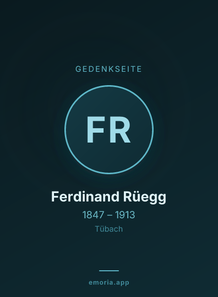 Gedenkportrait von Ferdinand Rüegg